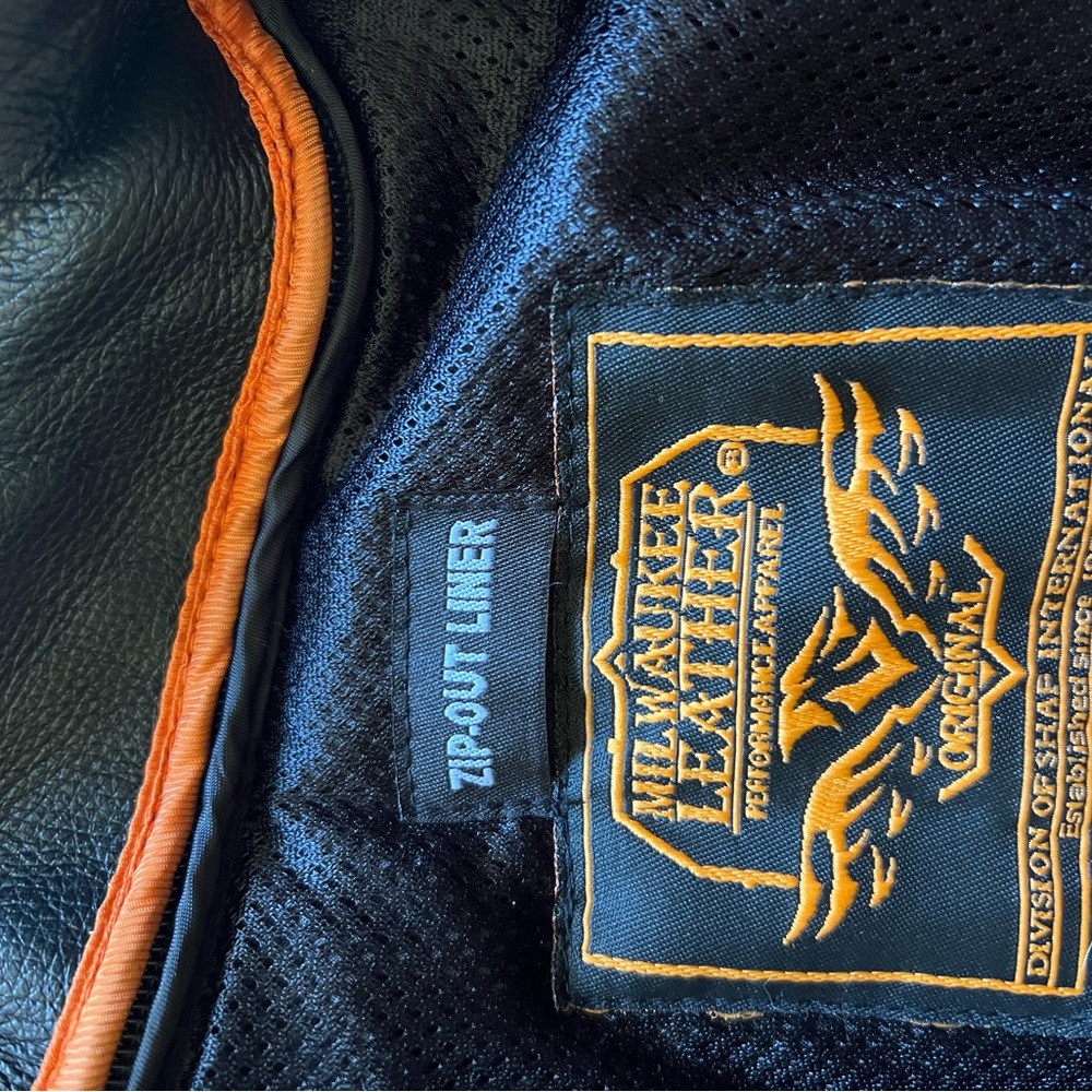 Black Milwaukee Leather Bomber Jacket with zip-out liner